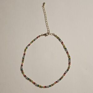 Girls Choker Necklace Beaded Colorful